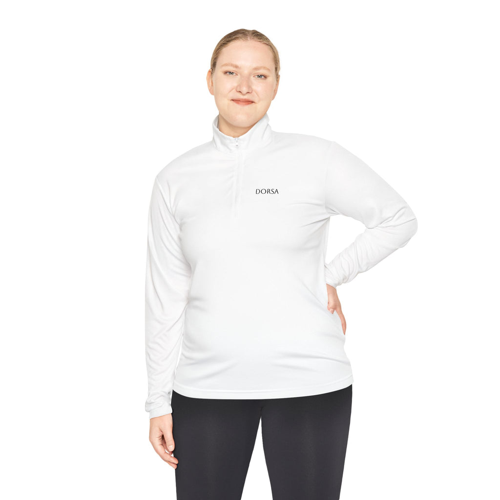 Quarter-Zip Pullover — Minimal 'DORRA' Embroidered Pullover